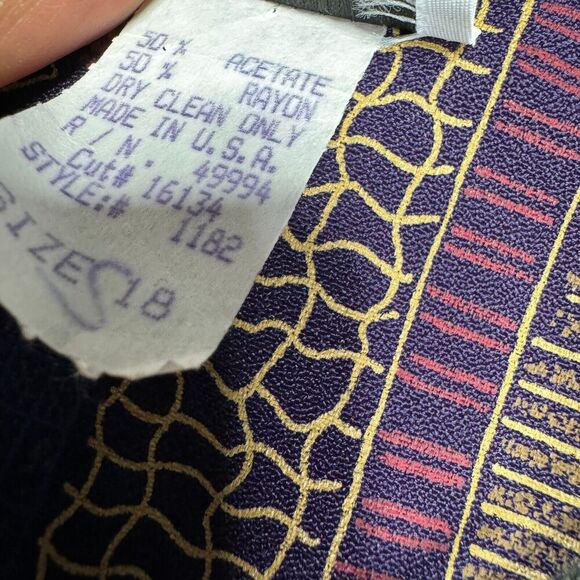 Vintage R&M Richards By Karen Kwong Clasp Closure Tunic Sz 18 Long Sleeve Top - Picture 4 of 9